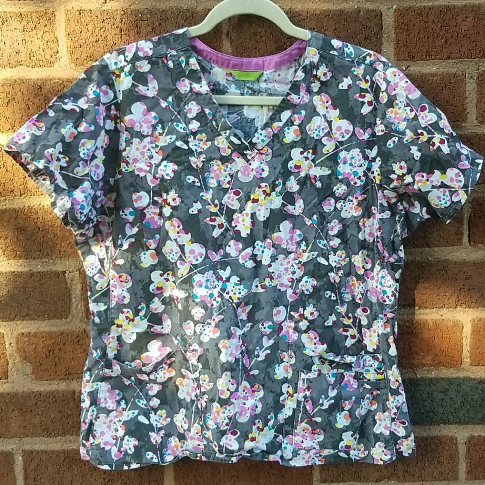 Vera Bradley Scrubs Top Sz L VGUC